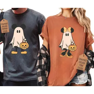 Retro Mickkey Minnie Halloween Couple Shirts, Mickkey Ghost Shirt, Minnie Ghost Shirt, Spooky Season Shirt, Halloween 9NPKB
