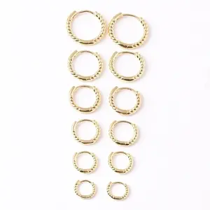 14K Gold Plated Twisted Hoop Earrings Rope Style Hoops Set 10mm 20mm High Shine Fashion Jewelry for Elegant Outfits