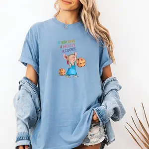 If You Give a Mouse a Cookie T-Shirt – 100% Cotton, Cute & Fun Book Lover Tee, Oversized Fit, Perfect for Kids & Nostalgic Readers