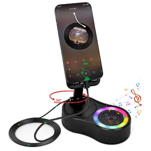 YuLohass Cell Phone Stand with Bluetooth Speaker 360° Rotatable Multifunctional Adjustable Stand for Tablet Home Desk Black ideal choice day s anniversary funny birthday creative gift