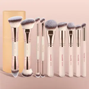 MAANGE 9pcs Makeup Brush Set with Storage Box, Foundation, Powder, Blush, Contour, Concealer, Eyeshadow, Detail & Blending Brushes, Travel Makeup Tools, Professional Cosmetic Brushes, Brush Makeup Kit