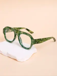 New Fashion Retro Oval Flat Mirror Glasses, Trendy Vintage Eyeglasses, Vintage Style Glasses, High Quality Unisex Casual Daily Wear, Simple Versatile Decorative Eyewear, Trendy Casual Frames
