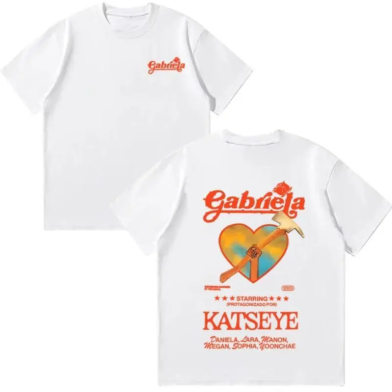 Katseye Gabriela Tees KATSEYE Summer Cotton T Shirts Women Short Sleeve Y2K Top Fashion O-neck High Street Tshirt Unisex Clothes