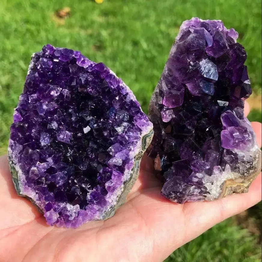 Natural Raw Uruguay Amethyst Quartz Geodes, 80-100g Crystal Cluster Specimens for Healing Reiki, Home Decor - Serenity & Guidance Collectibles, Ideal for Housewarming, Mother's Day, Birthdays