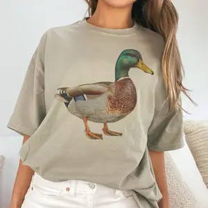 Mallard Duck Graphic Tee Ducking Hunting Tshirt Unisex Casual Crewneck T-Shirt Sublimation Womens Tees
