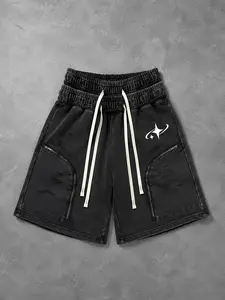 Men's Hip Hop Streetwear Ripped Shorts Elastic Waist Star Graphic Casual Athletic Sweat Shorts For Men Daily Outdoor Wear