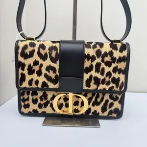 Pre-owned Dior Pony Hair Crossbody Bags Montaigne 30 Medium Leopard Print LNL0327