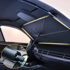 Car Sunshade Umbrella, Retractable Foldable Windshield Shade, UV Protective Sunshade, Heat Insulation Car Accessory, Essential Auto Protection Gear