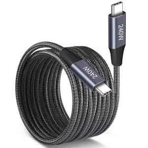 240W USB-C to USB-C  10FT Gunmetal, Super   Type-C to Type-C Charger  Braided Compatible with MacBook Pro/Air, iPad Pro,Sam sung Galaxy S23/S22/S21 Note 10,PS5/PS4,, Laptop