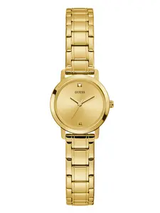 GUESS Female Gold-Tone Diamond Analog Watch