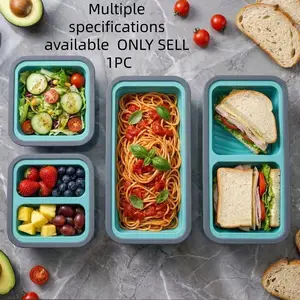 Silicone Food Storage Box, 1 Count 2 Grid Ice Cube Mold with Lid, Freezer Box for Soup, Baking Food, Kitchen Accessories, Utensils