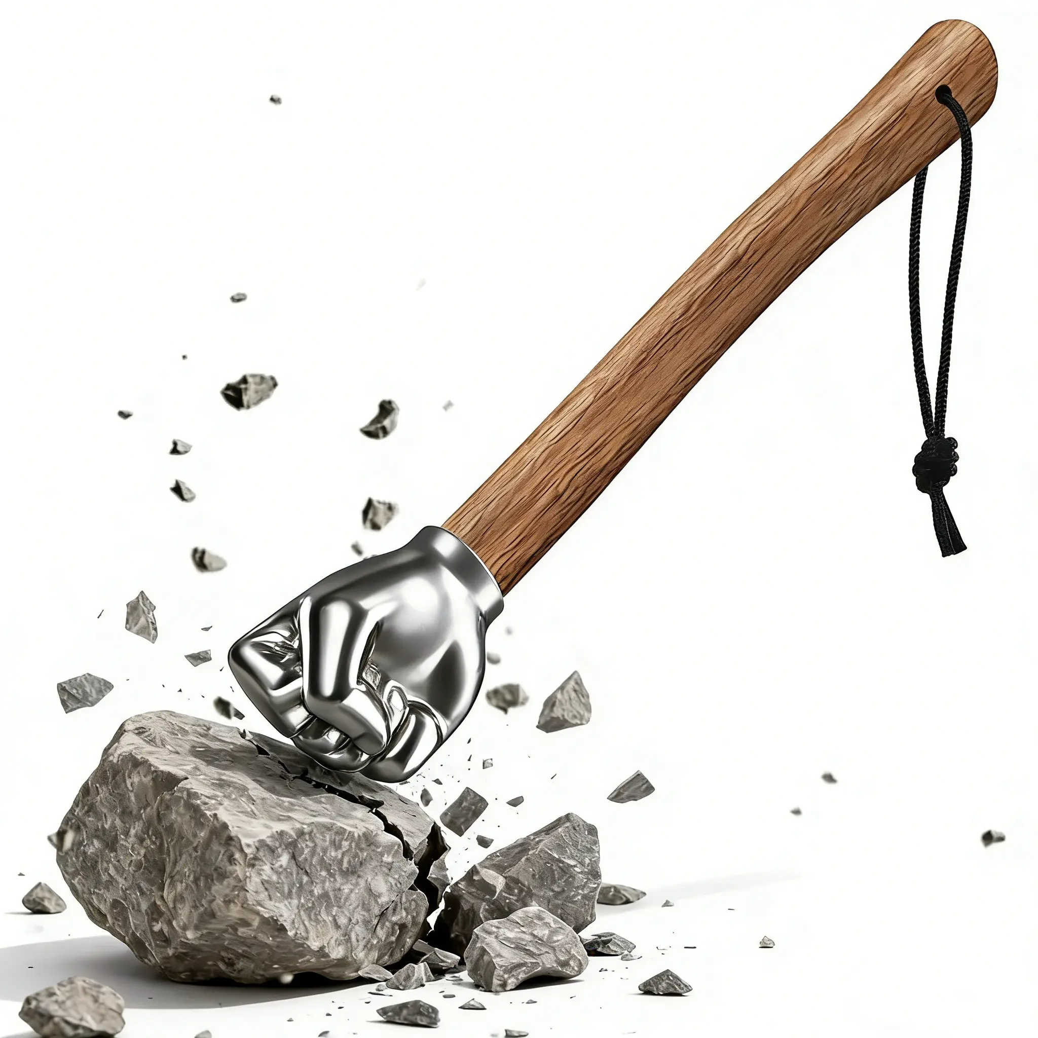 Multi-Purpose Solid Steel Fist Hammer with Walnut Handle | Camping, Car Emergency, DIY & Home Repair Must-Have Tool Box Hardware