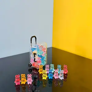 30pcs Crystal Bunny + Mini Luggage, Collectible Figurines, DIY Handmade Decorations, Home Crafts, TV Stand, Living Room, Bar, Office Desk, Holiday Gifts