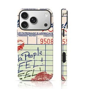 Vintage Receipt Kiss Design Fashion Phone Case 2 in 1 Case for iPhone 17 Pro Max/16 Pro Max /15Pro Max 15/14/13/12 & Samsung S26 /S25Ultra Tiktok Hot Selling