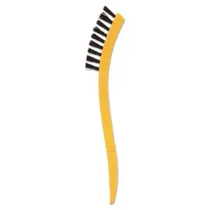 212 MAIN Synthetic-Fill Tile & Grout Scrubber Cleaning Brush - Yellow Plastic, Stiff Bristles, Lanyard Hole, Handle, Home Cleaning Tool for Tile & Grout Maintenance