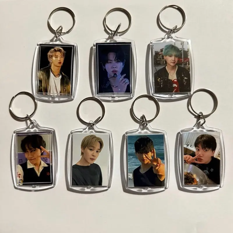 K-Pop Concert Member OT7 Fanmade Merch Photo Deco Accessory Acessories Acrylic Keychain Charm Keyring Bias