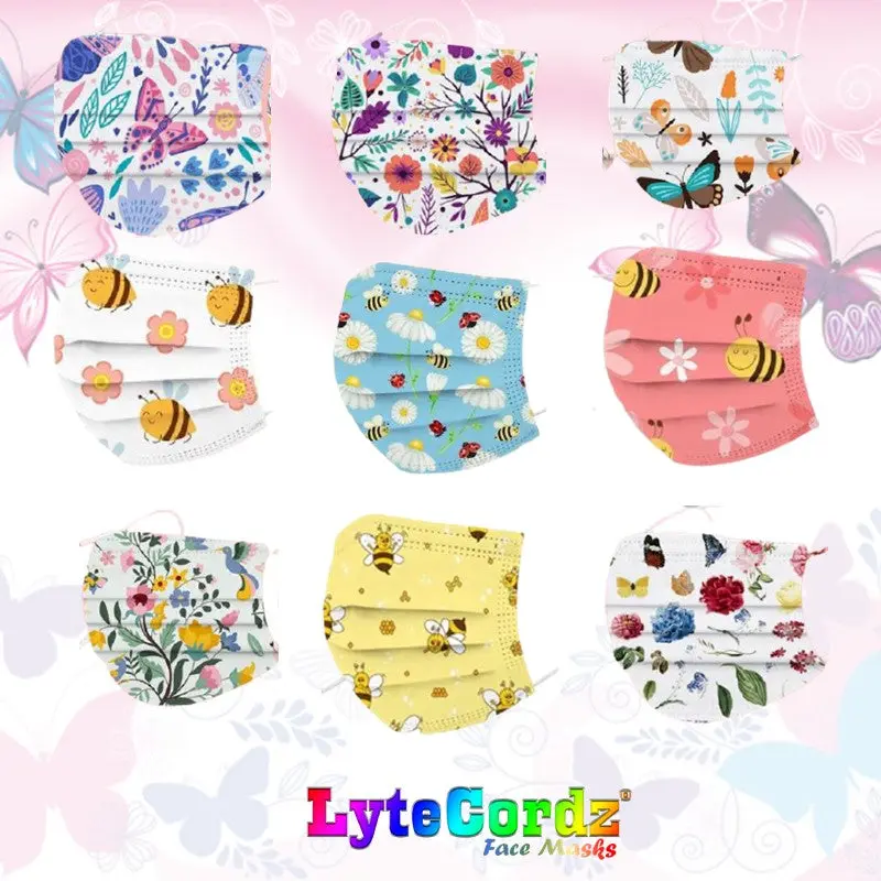 Butterflies and Bumble Bees - Adult 3 Ply Disposable Surgical Style Mask