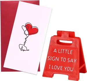 A Little Sign to Say I Love You - Romantic Valentine's Day Gifts for Him Her - 3D Printed Mini Desk Sign with Greeting Card & Envelope for Boyfriend Girlfriend Husband Wife Gift Desk Home Decoration