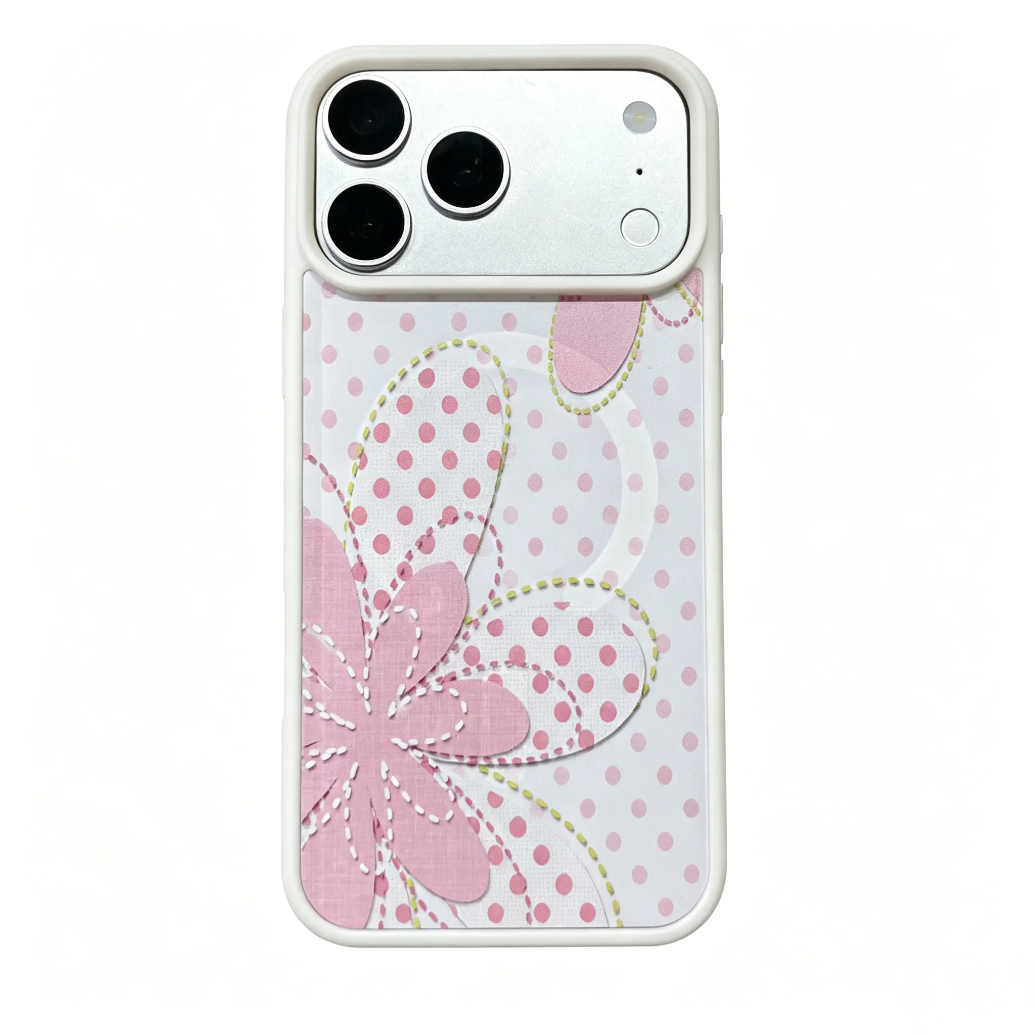 [Magsafe]Polka dot phone case, cute Y2K art style, kawaii floralpattern, compatible with iPhone 17/16/15/14/13/12/11 ProMax/Plus and Samsung Galaxy S23FE/22/23/24/25.