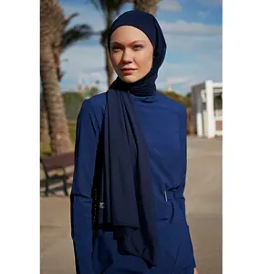 Women's Swim Cap Shawl Hijab - MB2402 Navy Blue
