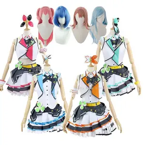 In Stock Hanasato Minori Kiritani Haruka Hinomori Shizuku Momoi Airi Cosplay Dress Anime Pjsk Mmj Costume Wig  for Women