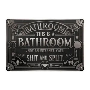 Funny Bathroom This Is A Bathroom Not An Internet Cafe Shit And Split Vintage Bathroom Rules Metal Sign Print Aesthetic Room Decoration for Home Bedroom Kitchen Bar Dorm Bathroom Wall Decor 8 X 12 Inc