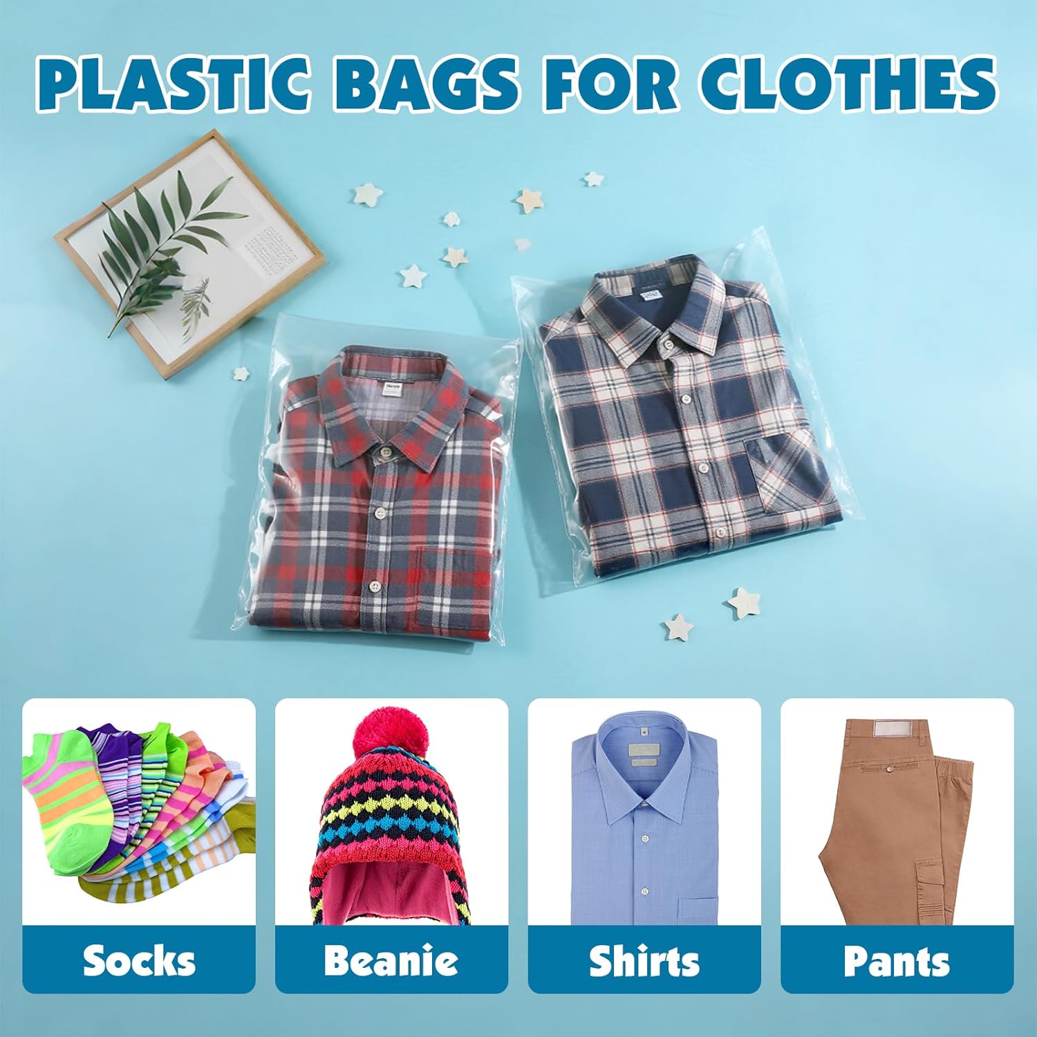 135 PCS 9x12 Inch Clear Cellophane Bags, Resealable Poly Bags, Self-Sealing Shirt Bags for Clothes, Magazines, Postcards, Packaging, Emotional Intelligence Inspired Organizational Tool