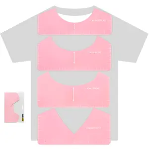 AKEYDIY T-shirt Measuring Ruler( 10 Inches),Ruler Center Viinyl,4pcs Round PVC Ruler for Heat Pressing,Home use,Sewing Supplies,Christmas Gifts