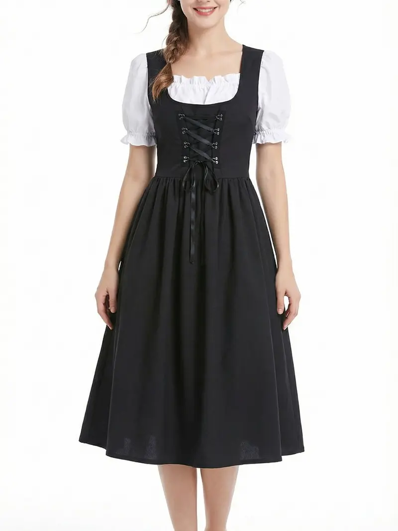 black medieval dress renaissance Black Cut-Out Open Front Long Sleeves Mini Dress main image 1