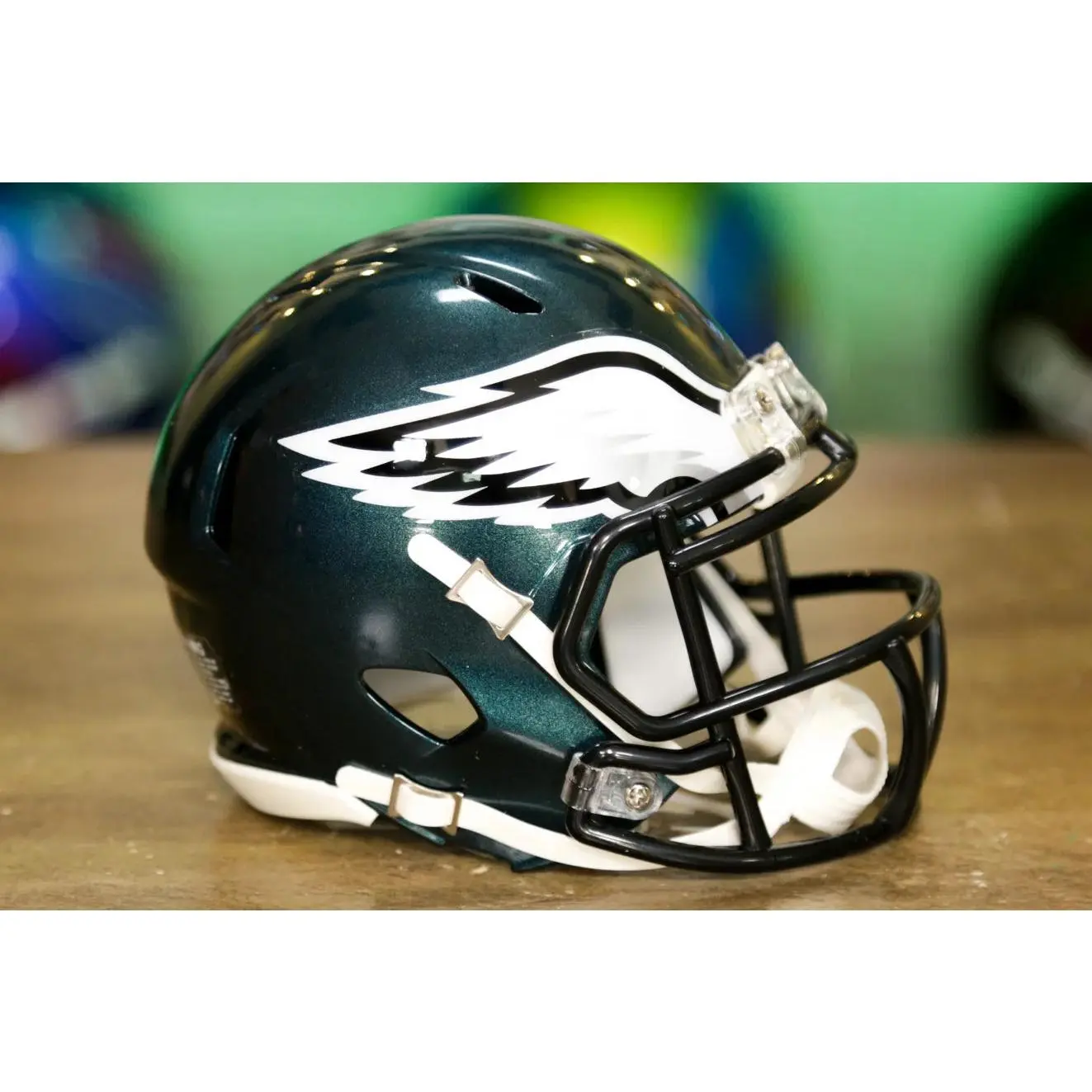 Philadelphia Eagles Speed Mini Helmet, Collectible Half-Scale Replica in Official Team Colors, Display Piece for Desk Shelf, Eagles Logo, Riddell, Affordable