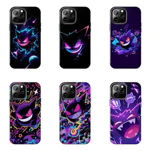 Shadow Pokemon Gengar Anime Case for iPhone 17-7 Pro Max Plus & Samsung Galaxy S25-S21 Ultra Plus - Neon Ghost Shadow Graffiti Aesthetic Phone Cover unisex