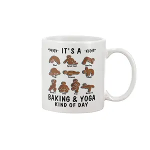 Yoga Gingerbread Cookies Kind of Day Mug, Christmas Gingerbread Mug, Xmas Cookies Oh Snap Mug, Funny Winter Holiday Kitchen Coffee Bar Decorations Housewarming Gift