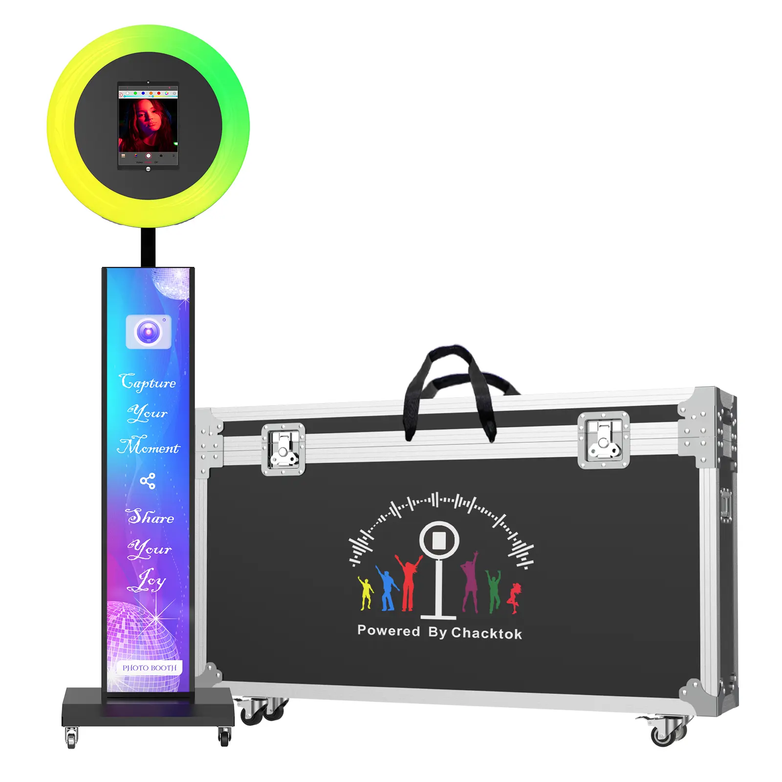 MWE  Portable Photo Booth Selfie Booth Machine - Customizable logo, Remote Control, Screen Light Selfie Accessory - Ideal for Weddings, Parties