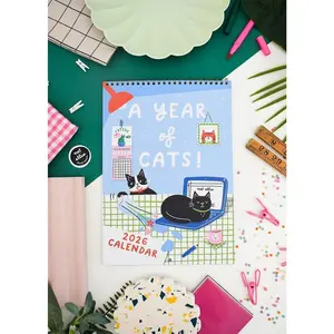 NEW 2026 A4 Double Page Calendar – A Year Of Cats