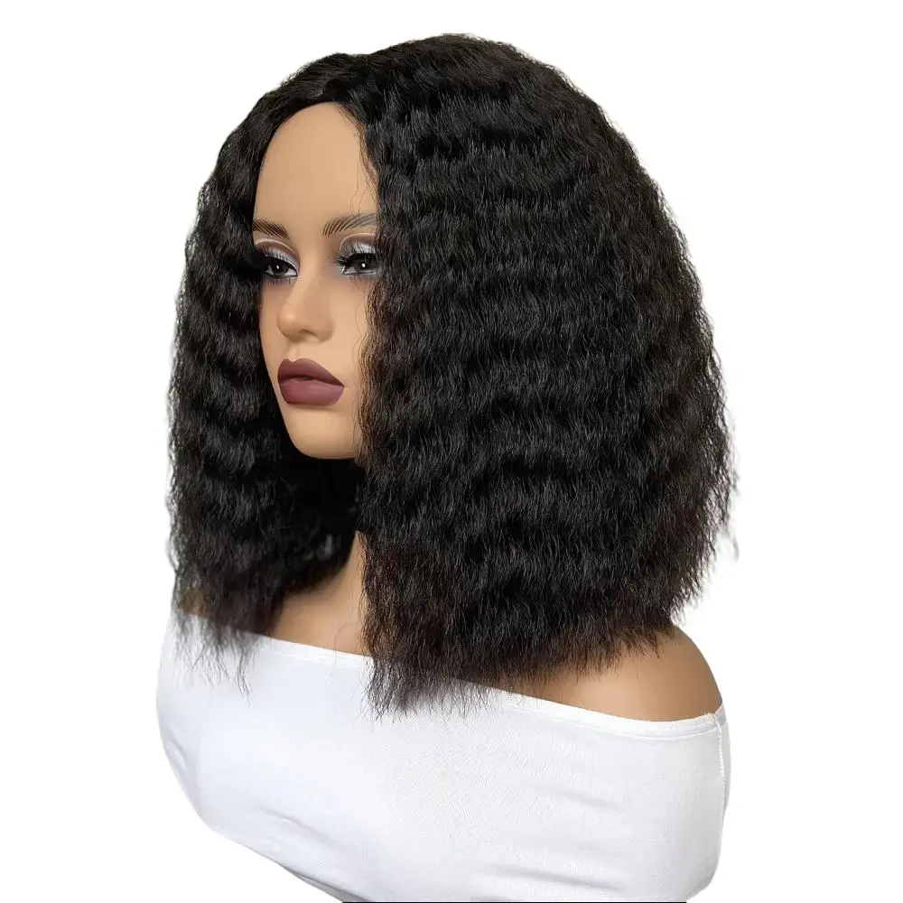 Short Wavy Bob Wig for Women, 12 Inch Synthetic Hair Wig, Natural Black Color, Natural Look, Perfect for Daily Wear and Special Occasions