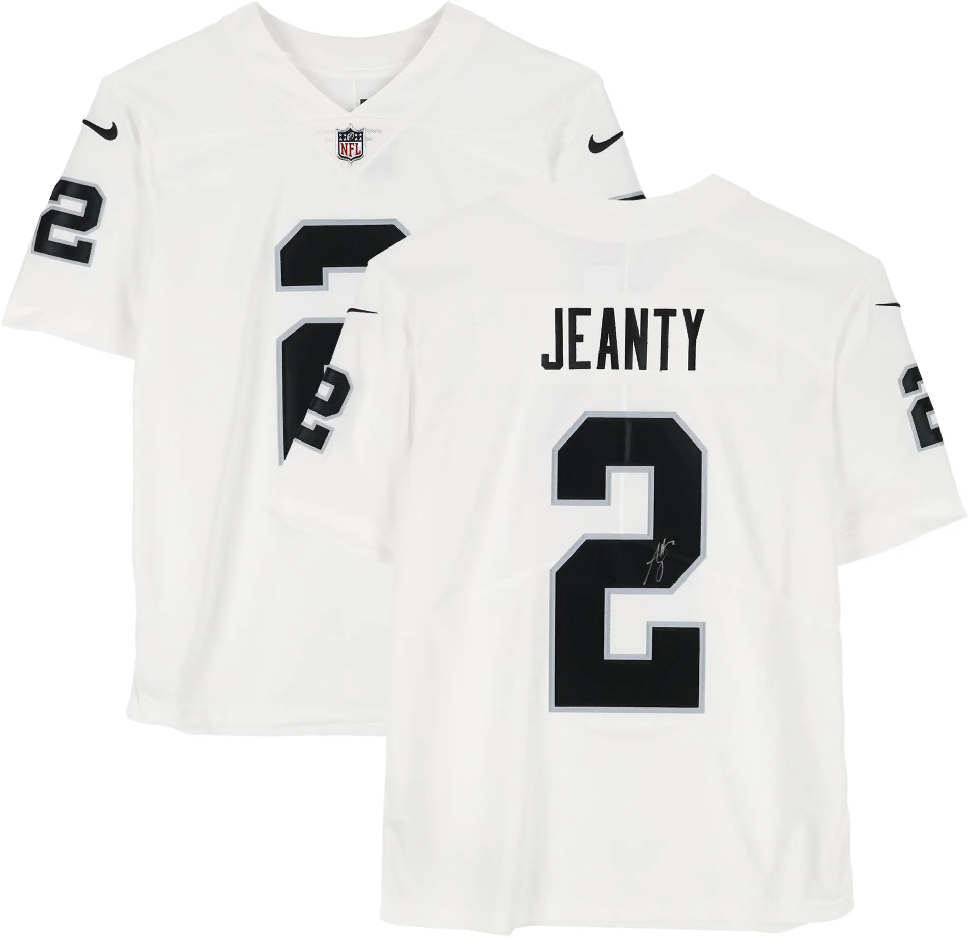 Ashton Jeanty Las Vegas Raiders Autographed Nike White Limited Jersey - Fanatics Authentic Certified