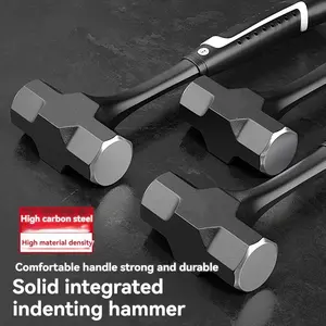 2LB.3LB.4LB Heavy Duty Octagonal Hammer with Shock Absorbing Handle for Construction and Demolition - Solid Steel Hammer for Breaking Walls and Masonry - Octagonal Hammer Head for Enhanced Impact - Professional Construction Site Hand Tool