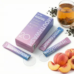 Oustane 20-Pack Travel Mouthwash Packets -Peach Oolong Flavor - On-the-Go Breath Freshener (0.5 fl oz Each)