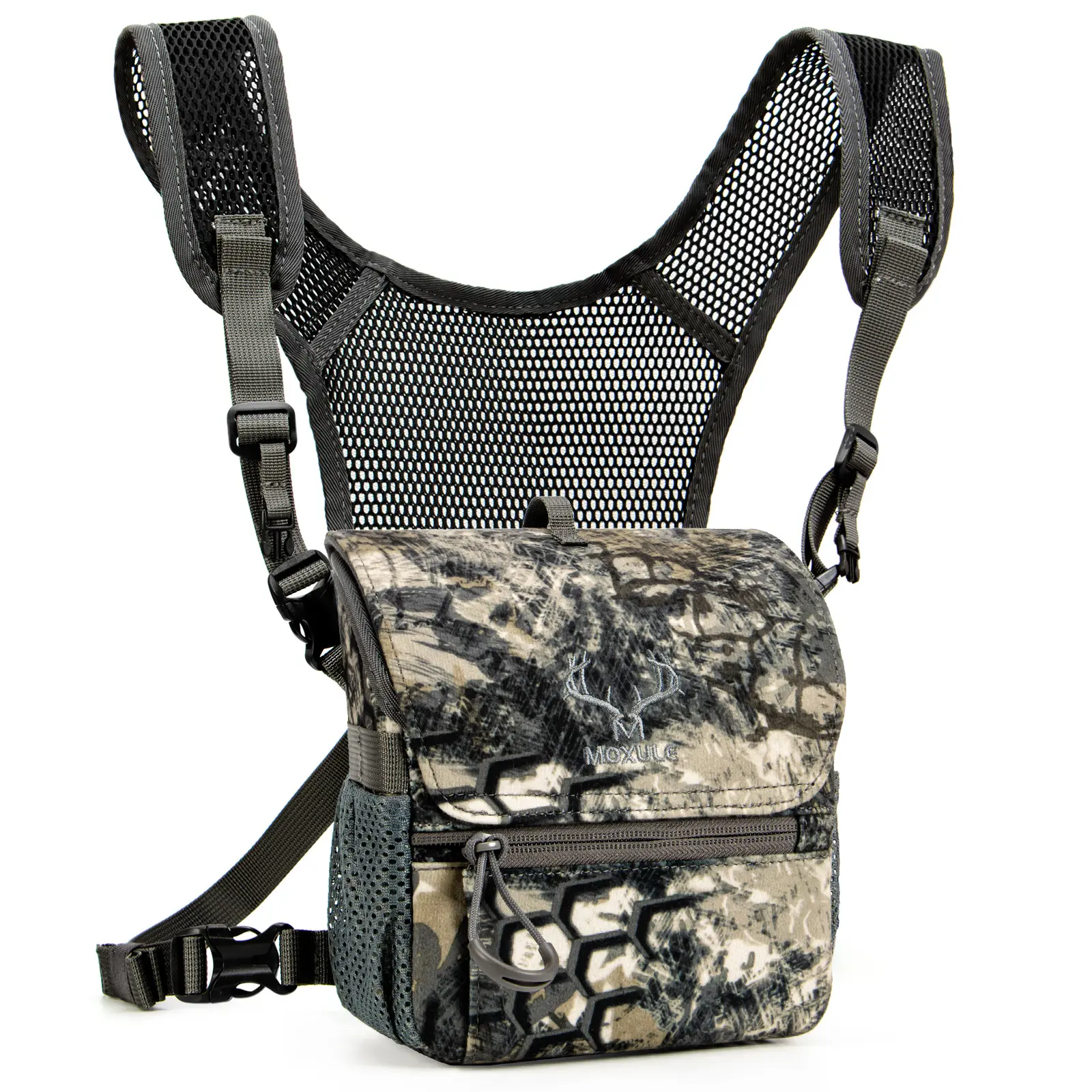 MOXULE Bino Harness Chest Pack for Hunting, BINO Lite Water-Resistant Tactical Outdoor Chest Bag with Magnetic Lid & Rain Cover, Tactical Chest Bag