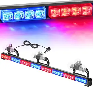 Nilight Traffic Advisor Strobe Light Bar 35Inch 32LED 21 Flash Patterns Directional Safety Lights with Cigar Lighter on Trucks Cars Construction Vehicles
