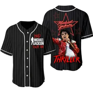 Michael Jackson Baseball Jersey Shirt – Moonwalk Legend Apparel, 80s Retro Outfit