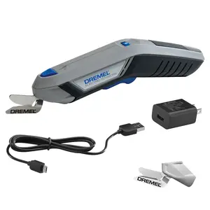 Dremel 4V Cordless Electric Scissors HSSC-01 with USB Rechargeable Battery Two Blade Attachments for Cardboard Fabric Paper Cutting