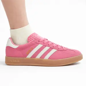 Adidas Women's Pink Gazelle Indoor Sneakers JR1356 Comfortable Low-Top Suede Sneakers for Fall Outfits Zapatillas Adidas Suedesneakers