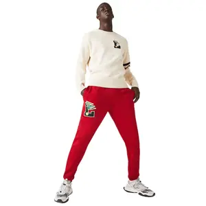 Men's Lacoste Red Pennants L Badge Fleece Tracksuit Pants