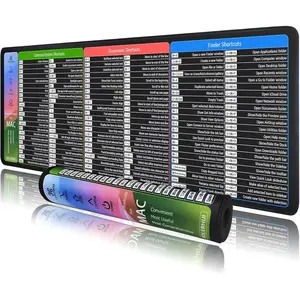 Mac Shortcuts Cheat Sheet Mouse Pad Large macOS Keyboard Shortcut Desk Mat 3mm Neoprene Non-Slip Back 12x18 12x22 16x32 in Multifunctional Use