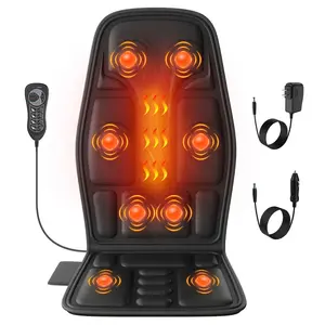 Massage Seat Cushion For Couch, Chair, Massager Mat With Heat, Lumbar Traction & Relax, 9 Vibration Motors & Triple Back Heating Pad, Full Body Massager For Back Waist Hip Leg ,deep tissue massage tool