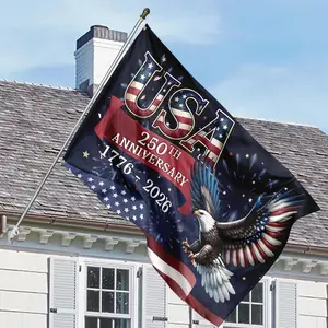 America 250 Years Freedom Flag, USA 1776 2026 Eagle House Flag, American Patriotic Decor, Celebrate 250th Anniversary USA Outdoor Flag Decor