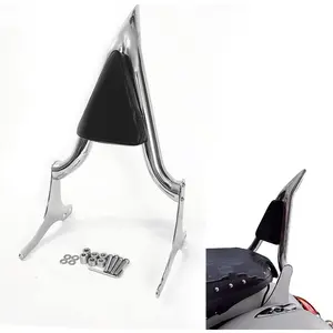 Chrome Sissy Bar Passenger Backrest Rear Pad Compatible for Harley Davidson Touring 1997 2008 Road King Electra Glide Street Glide Back Rest FLHR FLHX FLHT FLTR [20 Inches]