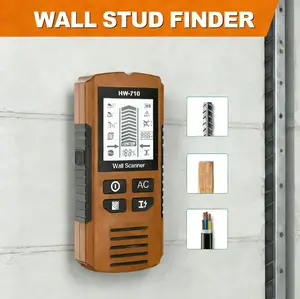 Stud Finder Wall Scanner 5-in-1 - Detector for Wood, Metal, Joists, Pipes, and AC Wires, Upgraded New version Intelligent Chip, High-Definition LCD Display Screen & Audible Alarm