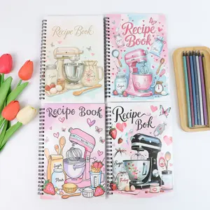 4PCS Blank Cookbook for Recipes - ized Kitchen Journal with Horizontal Lines & Large Writing Pages, Undated Meal Planner for Chefs, Cookbook Gift for Food Lovers, Recipe Books, Spiral Notebook